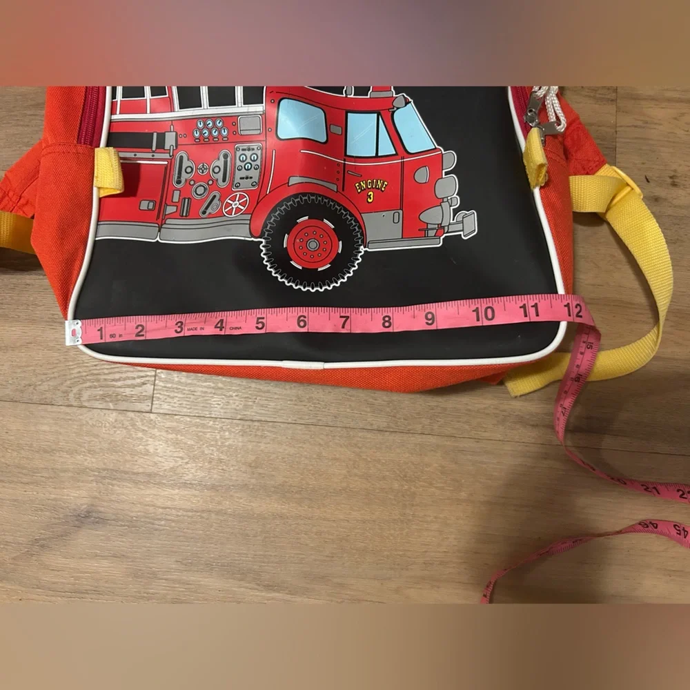 Kinder Scholar Backpack for boys Red and Yellow Fire Truck Adventure Backpack 🎒